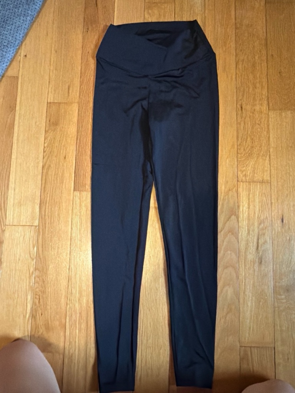 Black High-Waist Fold-Over Yoga Leggings